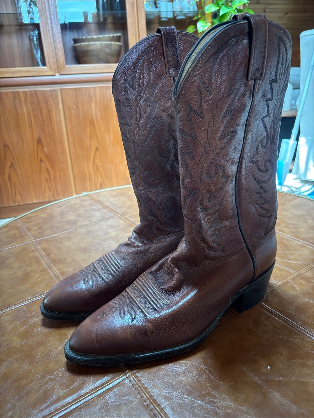 Dan Post Men's Dark Brown Leather Western Cowboy Boots